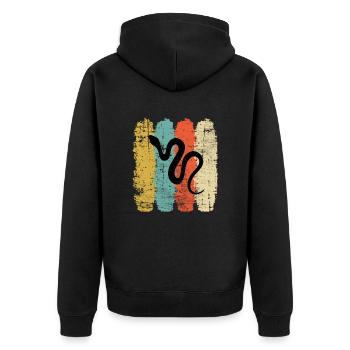 Snake Retro Reptile Python Idée cadeau - Veste à capuche bio Premium Unisexe - noir - Dos - Nico (187cm)