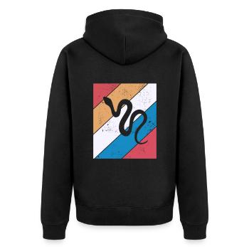 Snake Retro Reptile Python Idée cadeau - Veste à capuche bio Premium Unisexe - noir - Dos - Nico (187cm)