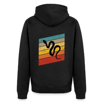 Snake Retro Reptile Python Gift idea - Unisex Premium Bio Zip Hoodie - Schwarz - Hinten - Nico (187cm)
