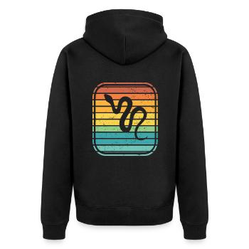 Snake Retro Reptile Python Idée cadeau - Veste à capuche bio Premium Unisexe - noir - Dos - Nico (187cm)