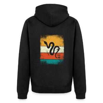 Snake Retro Reptile Python Idée cadeau - Veste à capuche bio Premium Unisexe - noir - Dos - Nico (187cm)