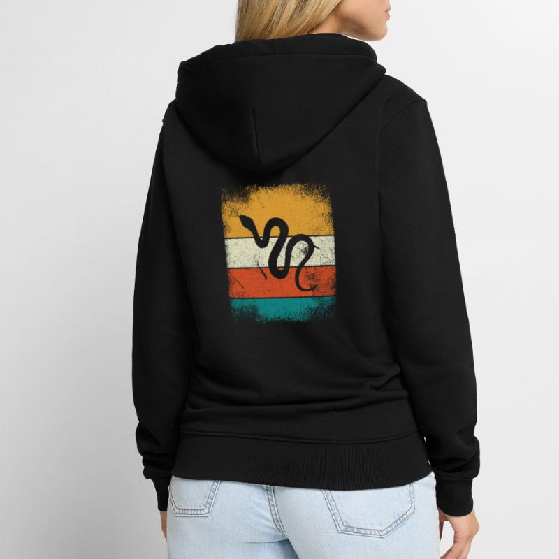 Snake Retro Reptile Python Gift idea Unisex Premium Bio Zip Hoodie