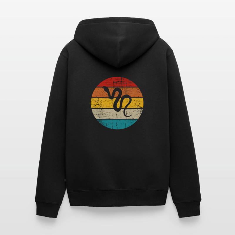 Snake Retro Reptile Python Gift idea Unisex Premium Bio Zip Hoodie
