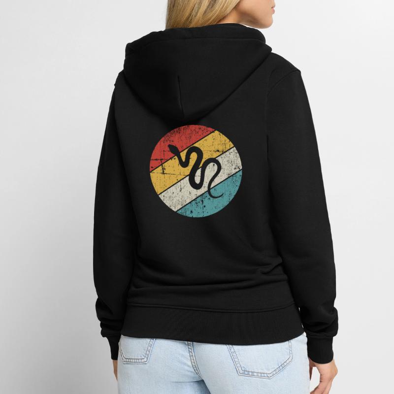 Snake Retro Reptile Python Gift idea Unisex Premium Bio Zip Hoodie