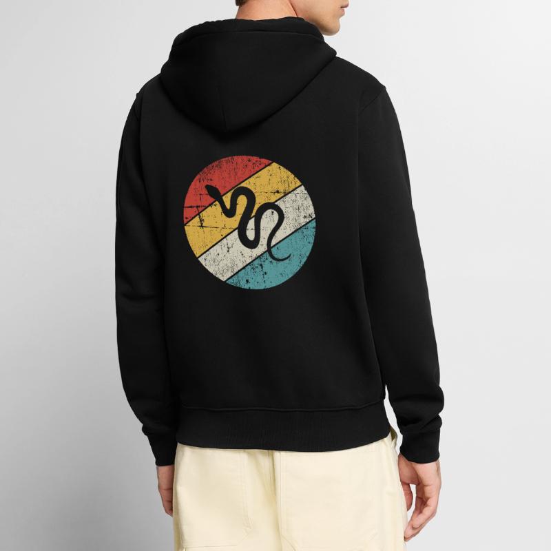 Snake Retro Reptile Python Gift idea Unisex Premium Bio Zip Hoodie