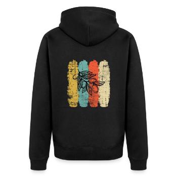 Huile d’olive Retro Vegetarian Idée cadeau - Veste à capuche bio Premium Unisexe - noir - Dos - Nico (187cm)