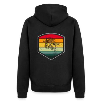 Huile d’olive Retro Vegetarian Idée cadeau - Veste à capuche bio Premium Unisexe - noir - Dos - Nico (187cm)