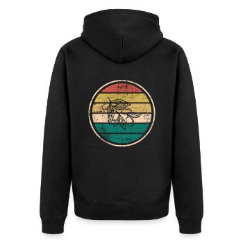 Huile d’olive Retro Vegetarian Idée cadeau - Veste à capuche bio Premium Unisexe - noir - Dos - Nico (187cm)