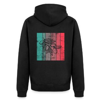 Huile d’olive Retro Vegetarian Idée cadeau - Veste à capuche bio Premium Unisexe - noir - Dos - Nico (187cm)