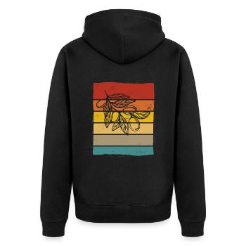 Huile d’olive Retro Vegetarian Idée cadeau - Veste à capuche bio Premium Unisexe - noir - Dos - Nico (187cm)