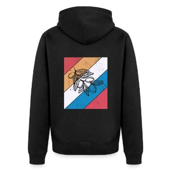 Huile d’olive Retro Vegetarian Idée cadeau - Veste à capuche bio Premium Unisexe - noir - Dos - Nico (187cm)