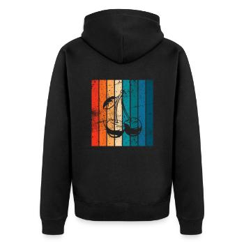 Cherry Fruit Lover Retro Healthy Gift idea - Unisex Premium Organic Zip Hoodie - black - Back - Nico (187cm)