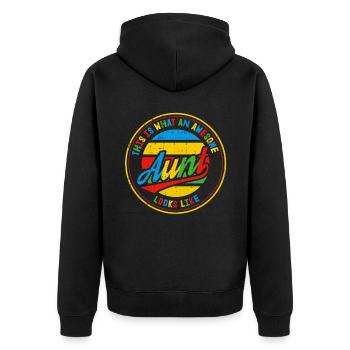 Meilleure tante rétro verni ancre cadeau - Veste à capuche bio Premium Unisexe - noir - Dos - Nico (187cm)