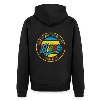 Voici à quoi ressemble la meilleure nièce du monde Cadeau - Veste à capuche bio Premium Unisexe - noir - Dos - Nico (187cm)