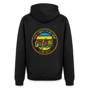 Meilleur ami au monde Cadeau rétro de petite amie - Veste à capuche bio Premium Unisexe - noir - Dos - Nico (187cm)