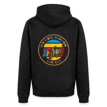Meilleur ami petit ami dans le monde Cadeau rétro - Veste à capuche bio Premium Unisexe - noir - Dos - Nico (187cm)