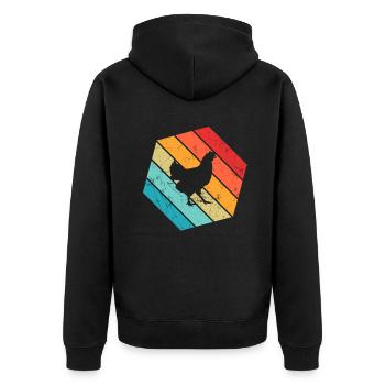 Kartoffel Retro Kartoffelbrei Landwirt Geschenk - Unisex Premium Bio Zip Hoodie - Schwarz - Hinten - Nico (187cm)