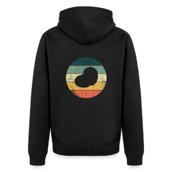 Kartoffel Retro Kartoffelbrei Landwirt Geschenk - Unisex Premium Bio Zip Hoodie - Schwarz - Hinten - Nico (187cm)