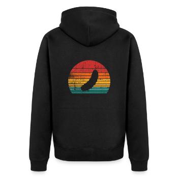 Gurke Gewürzgurke Kukumer Retro Geschenk - Unisex Premium Bio Zip Hoodie - Schwarz - Hinten - Nico (187cm)