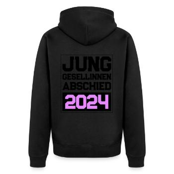 Enterrement de vie de jeune fille enterrement de vie de garçon 2024 - Veste à capuche bio Premium Unisexe - noir - Dos - Nico (187cm)