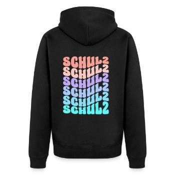 Schulz Family Colorful Gradient Statement Member - Unisex Premium Organic Zip Hoodie - black - Back - Nico (187cm)