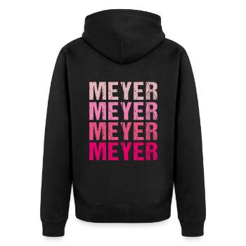 Meyer Familienname Team Retro Geschenkidee - Unisex Premium Bio Zip Hoodie - Schwarz - Hinten - Nico (187cm)