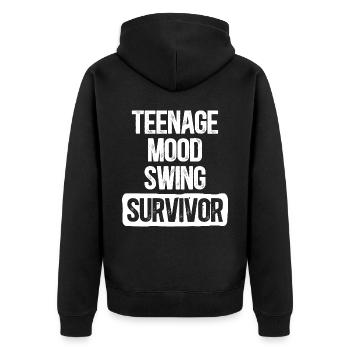 Humour Famille Adolescents Maman Papa - Veste à capuche bio Premium Unisexe - noir - Dos - Nico (187cm)