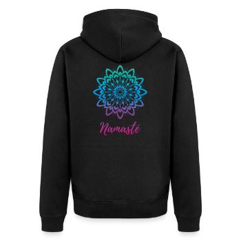 Mandala Namaste - Veste à capuche bio Premium Unisexe - noir - Dos - Nico (187cm)