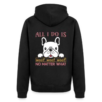 Everything I can do... - Unisex Premium Organic Zip Hoodie - black - Back - Nico (187cm)