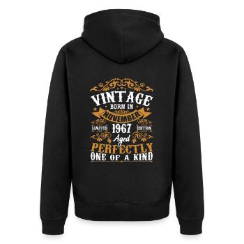 Cadeau Les Légendes Sont Nées En Novembre 1967 - Veste à capuche bio Premium Unisexe - noir - Dos - Nico (187cm)