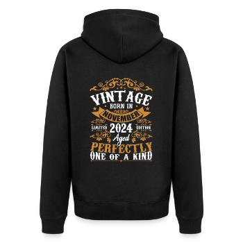 Gift The legends were born in November 2024 - Unisex Premium Organic Zip Hoodie - black - Back - Nico (187cm)