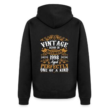December 1998 Birthday Gift December 1998 - Unisex Premium Organic Zip Hoodie - black - Back - Nico (187cm)