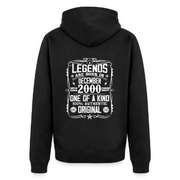 Born December 2000 Birthday Gift 2000 - Unisex Premium Organic Zip Hoodie - black - Back - Nico (187cm)