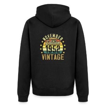 Die Legenden wurden im November 1952 - 1952 geboren - Unisex Premium Bio Zip Hoodie - Schwarz - Hinten - Nico (187cm)