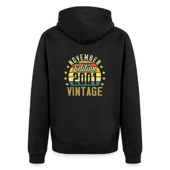Die Legenden wurden im November 2001 - 2001 geboren - Unisex Premium Bio Zip Hoodie - Schwarz - Hinten - Nico (187cm)