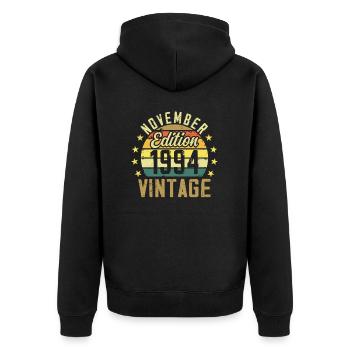 The legends were born in November 1994 - 1994 - Unisex Premium Organic Zip Hoodie - black - Back - Nico (187cm)