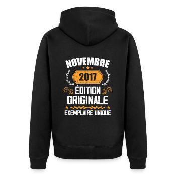 Cadeau D'anniversaire En Novembre 2017 - 2017 - Veste à capuche bio Premium Unisexe - noir - Dos - Nico (187cm)