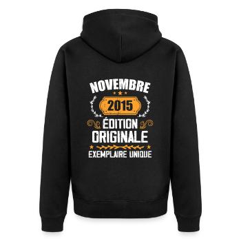 Cadeau D'anniversaire En Novembre 2015 - 2015 - Veste à capuche bio Premium Unisexe - noir - Dos - Nico (187cm)