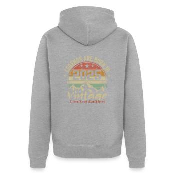 Legends are born in 2025 - 2025 - Unisex Premium Organic Zip Hoodie - heather grey - Back - Nico (187cm)