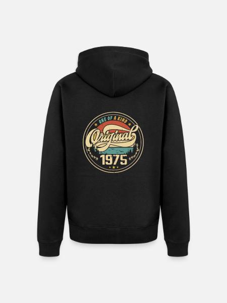 Original 1975 Vintage - 1975 fødselsdagsgave - Premium økologisk unisex-hættejakke - sort