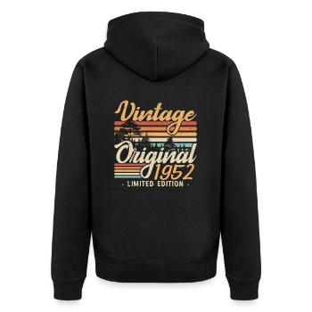 Anniversaire Millésime Fabriqué en 1952 Retro 1952 - Veste à capuche bio Premium Unisexe - noir - Dos - Nico (187cm)