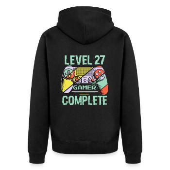 Niveau 27 complète 27 Ans Gamer Level 27 Complete - Veste à capuche bio Premium Unisexe - noir - Dos - Nico (187cm)