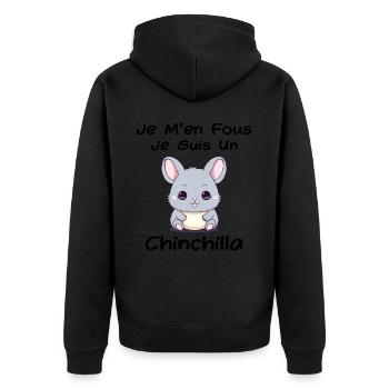 Petit chinchilla mignon - Veste à capuche bio Premium Unisexe - noir - Dos - Nico (187cm)