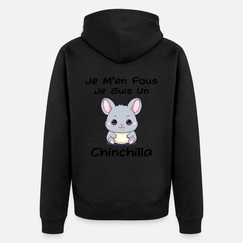 Petit chinchilla mignon - Veste à capuche bio Premium Unisexe - noir