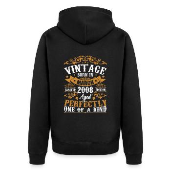 The legends were born in March 2008 - Unisex Premium Organic Zip Hoodie - black - Back - Nico (187cm)