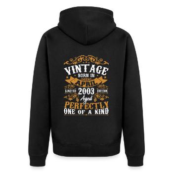 Les Légendes Sont Nées En Avril 2003 Cadeau 2003 - Veste à capuche bio Premium Unisexe - noir - Dos - Nico (187cm)