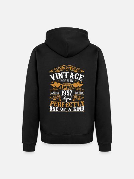 The Legends Were Born In April 1957 Gift 1957 - Unisex Premium Organic Zip Hoodie - black