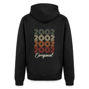 2002 Cadeau D'anniversaire Vintage Original 2002 - Veste à capuche bio Premium Unisexe - noir - Dos - Nico (187cm)