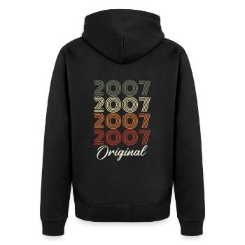 2007 Original Vintage Birthday Gift 2007 - Unisex Premium Organic Zip Hoodie - black - Back - Nico (187cm)