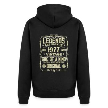 Fabriqué En 1977 Vintage Cadeau Anniversaire 1977 - Veste à capuche bio Premium Unisexe - noir - Dos - Nico (187cm)